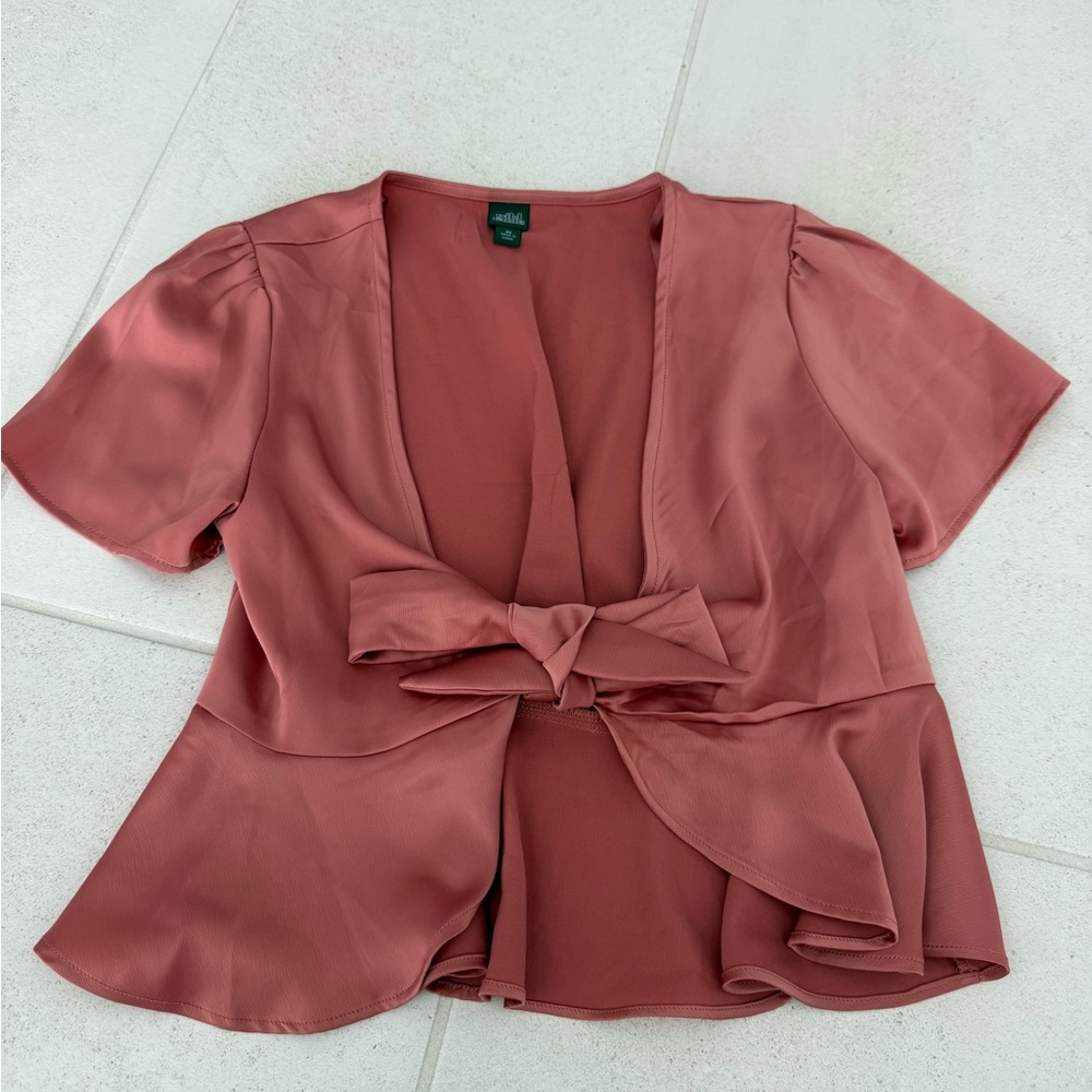 Tie-Front Peplum Blouse